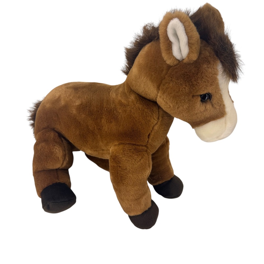 FAO‎ Schwarz Brown Horse Plush Standing Stuffed Animal Pony Foal 16" Fifth Ave